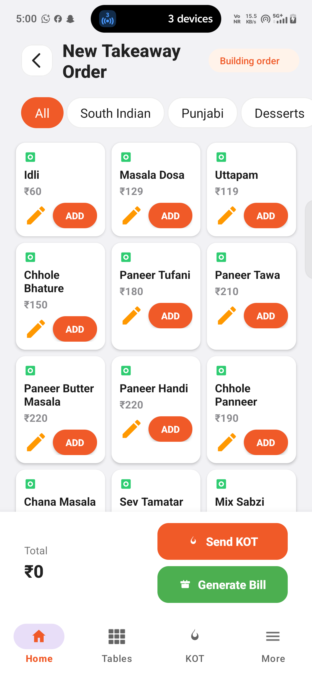 TAKING ORDERS screenshot